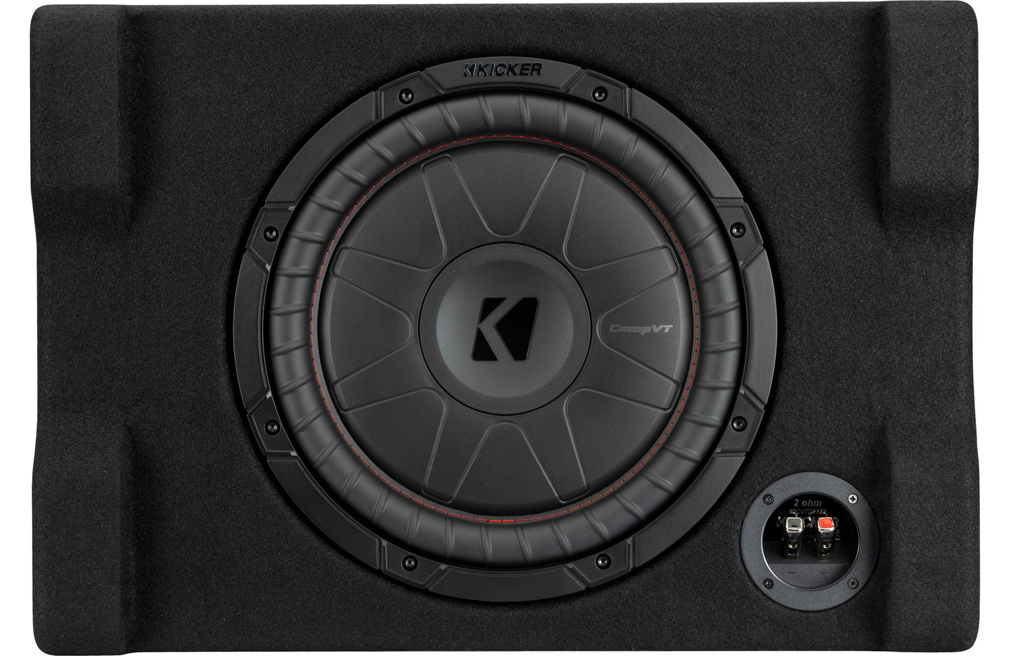Kicker 52CVTDF122 Down-Firing 12" CompVT 2-Ohm Enclosure - Enclosed Subwoofer Box