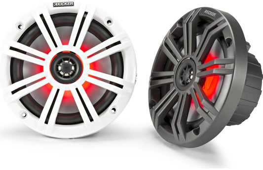 Kicker 45KM654L 6.5" 2-Way Marine Speakers with LED Lighting
