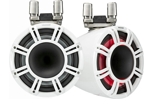 Kicker 44KMTC114W 11" Wakeboard Tower Speakers with LED White
