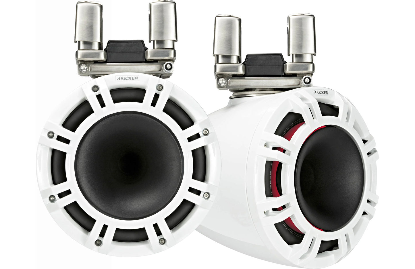 Kicker 44KMTC94W 9 Inch Wakeboard Tower Speakers with LED White KMTC94W