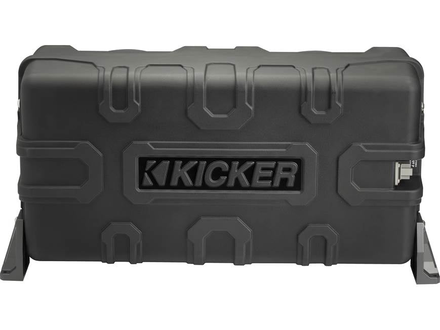 Kicker 51MWLE102 Premium M-Class weatherproof sealed enclosure with one 10" 2-ohm marine subwoofer and one 10" passive speaker