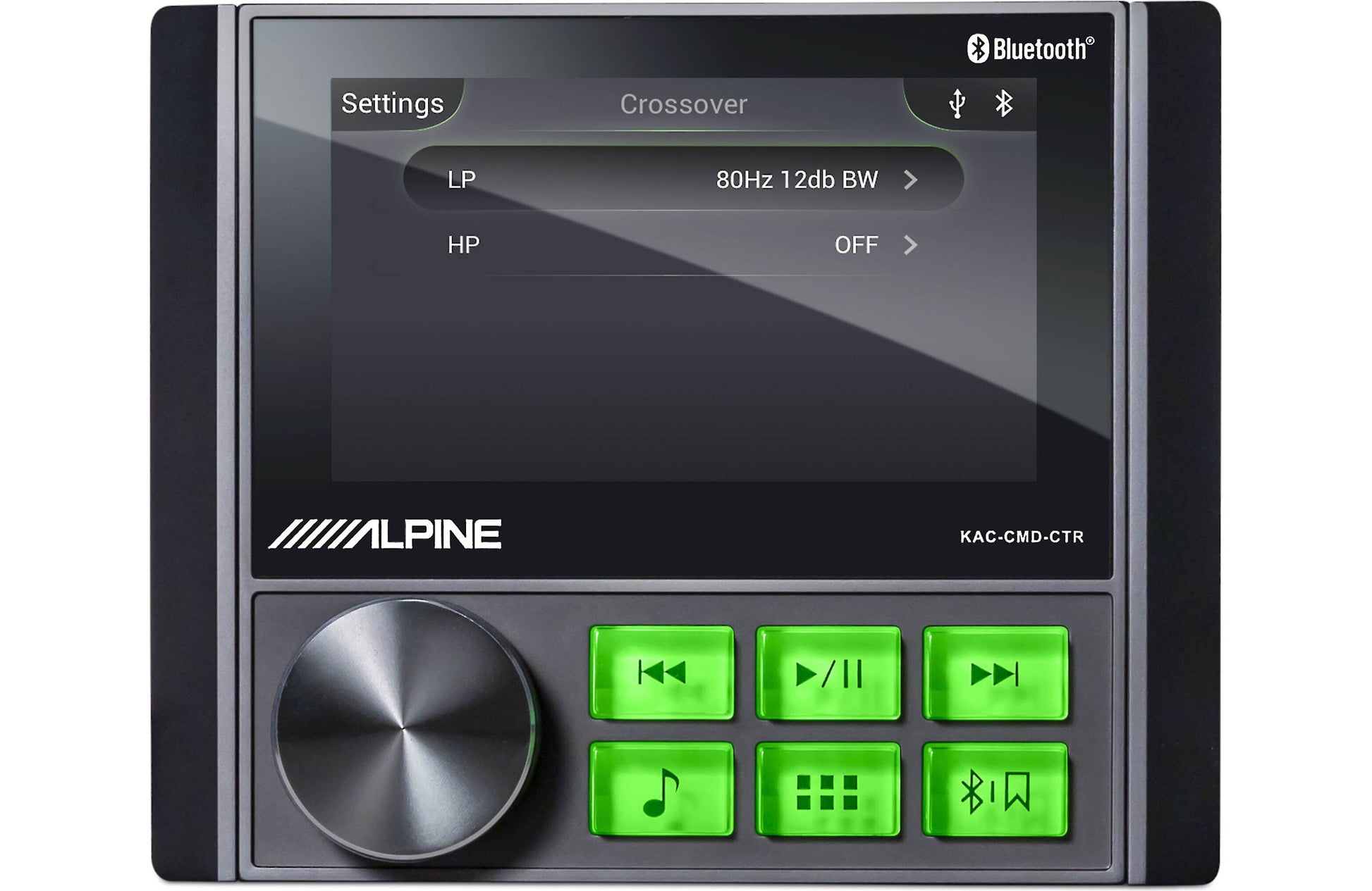 Alpine audio control unit with display and buttons