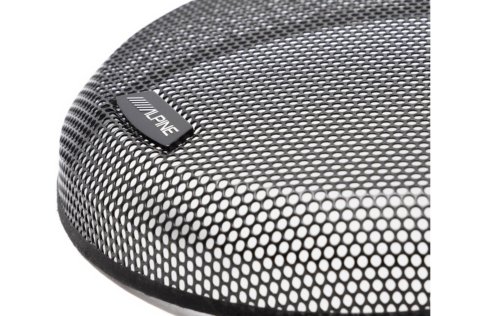 Close-up of a mesh speaker pad