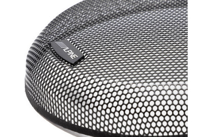 Close-up of a mesh speaker pad