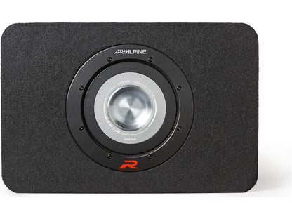 Alpine R-Series Shallow 10" Subwoofer (RS-W10D4) with Shallow Subwoofer Cabinet