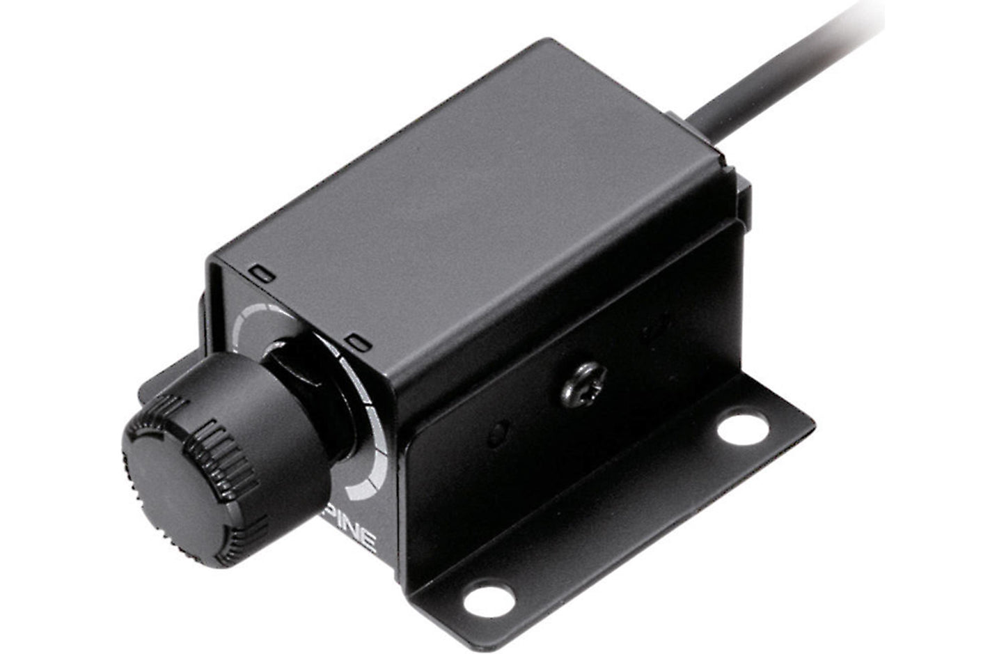 Black electronic component with a cable