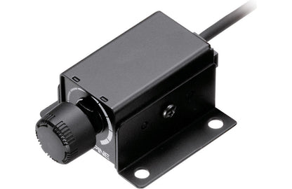 Black electronic component with a cable