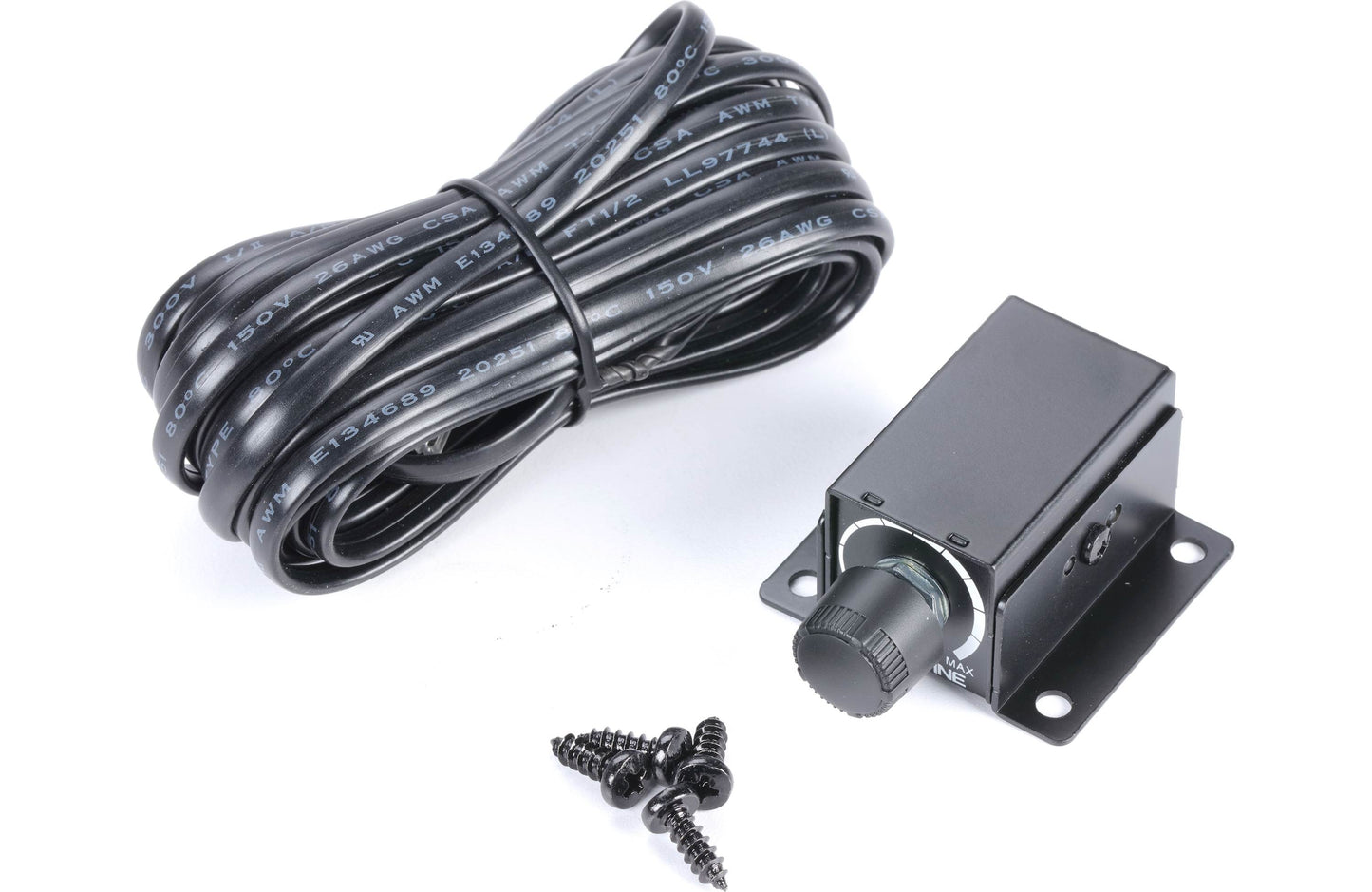 Black electrical component with wiring