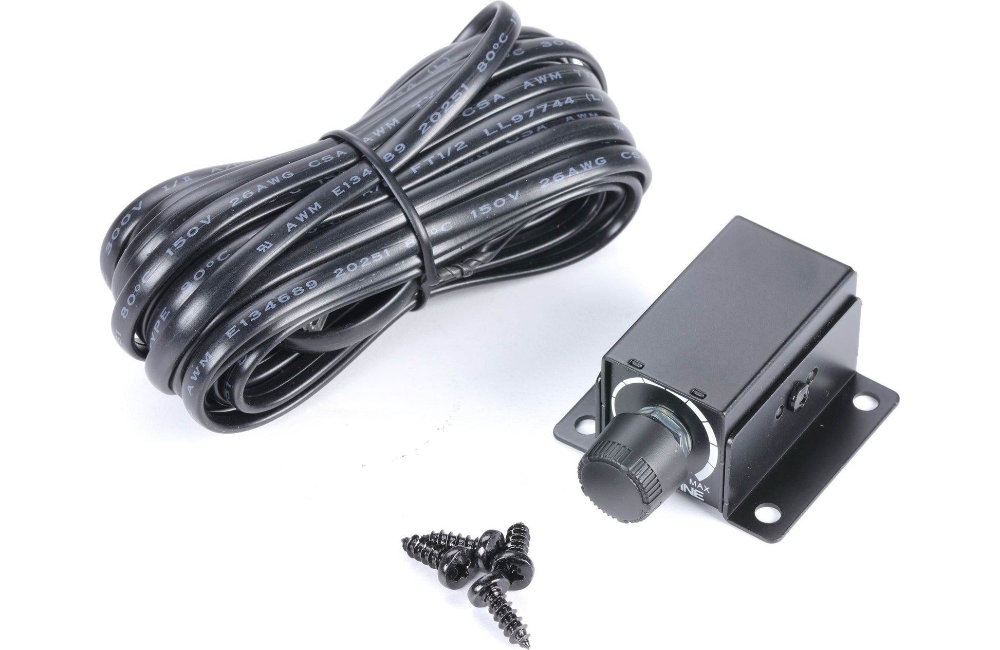 Black electrical component with wiring