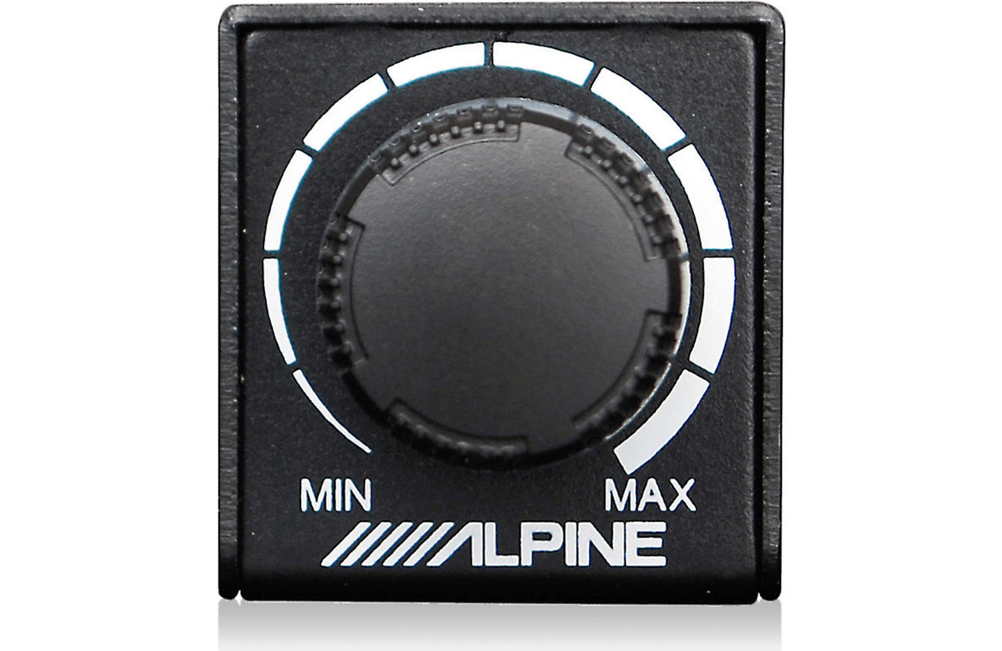 Black control knob with 'Alpine' branding