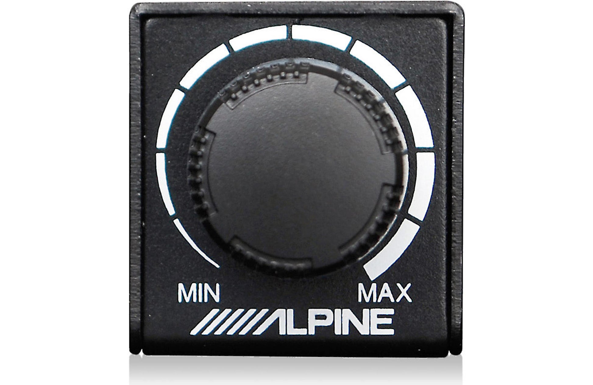 Black control knob with 'Alpine' branding