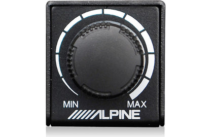 Black control knob with 'Alpine' branding