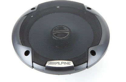 Car speaker with Alpine logo on a white background