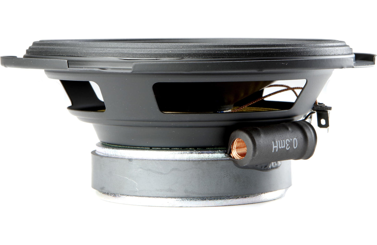 Speaker driver with visible brand 