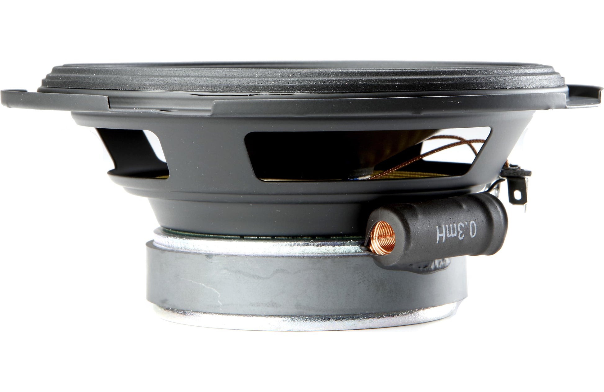 Speaker driver with visible brand 