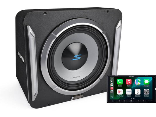 Alpine iLX-W770-M Multimedia Receiver and S2-SB12 12" Subwoofer Package