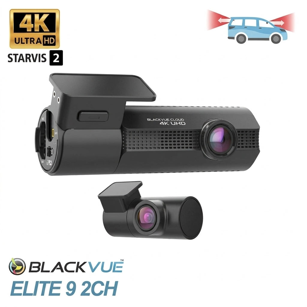 BlackVue ELITE 9 2CH | 4K Front + 2K Rear Dash Cam for Front & Rear Recording