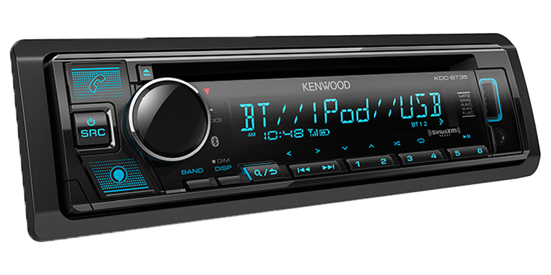 Kenwood KDC-BT35 1-DIN CD Receiver, Bluetooth, Alexa Built-in, SiriusXM Ready, Front USB & AUX