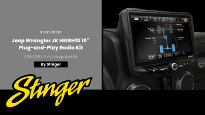 HEIGH10 10-inch Jeep Wrangler JK Integrated Radio Kit Off-Road Mode Display