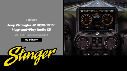 HEIGH10 10-inch Jeep Wrangler JK Integrated Radio Kit Off-Road Mode Display