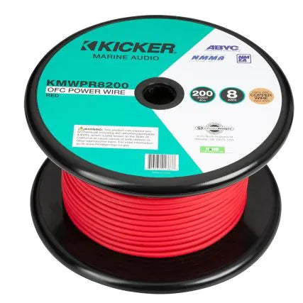 Kicker 47KMWPR8200 200 Feet 8awg Marine Grade Power Wire - Red