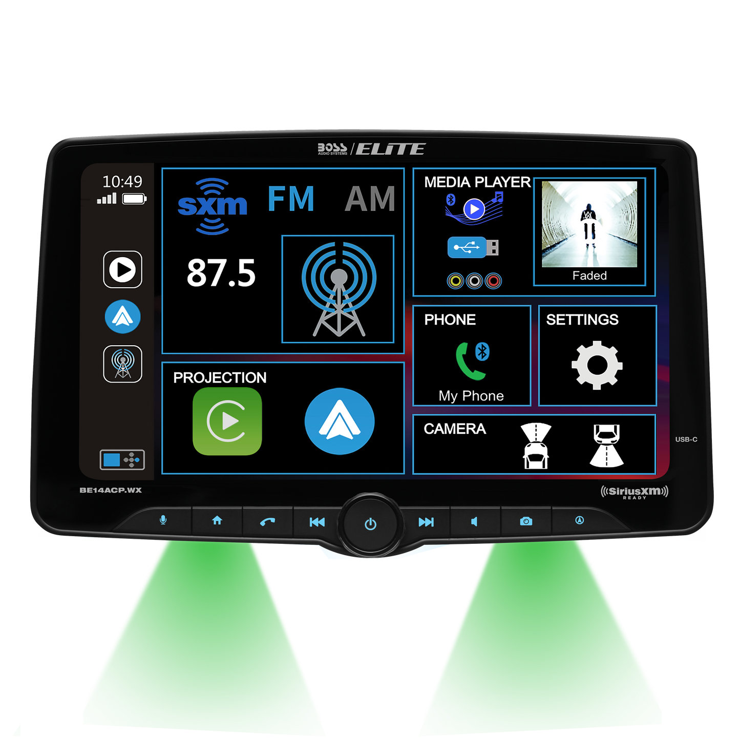 BOSS Elite 14-inch Wireless CarPlay Android Auto Multimedia Car Stereo DSP