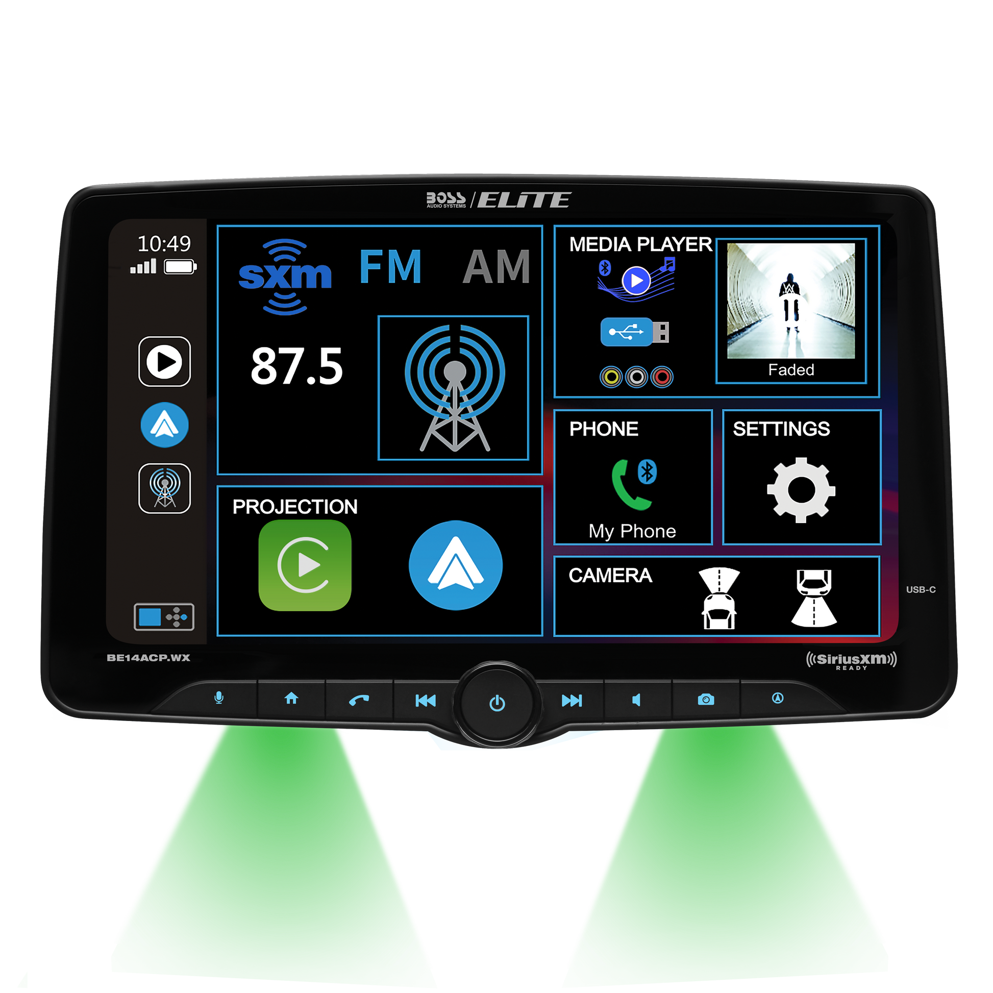 BOSS Elite 14-inch Wireless CarPlay Android Auto Multimedia Car Stereo DSP