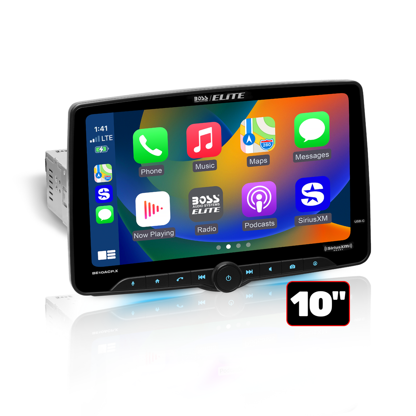 Boss Elite BE10ACP.X 10.1-inch Touchscreen Apple CarPlay Android Auto DSP Receiver