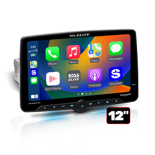 AUTOMOTIVE 12" Wireless CarPlay Android Auto Single-DIN Touchscreen Car Stereo