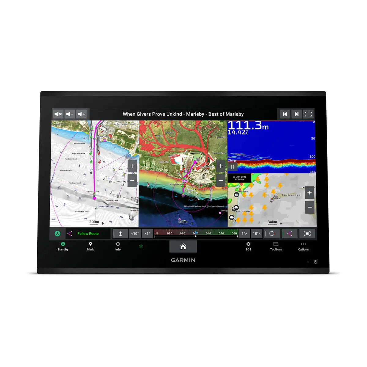 Garmin marine navigation display 