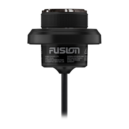 Black camera lens with 'Fusion' branding