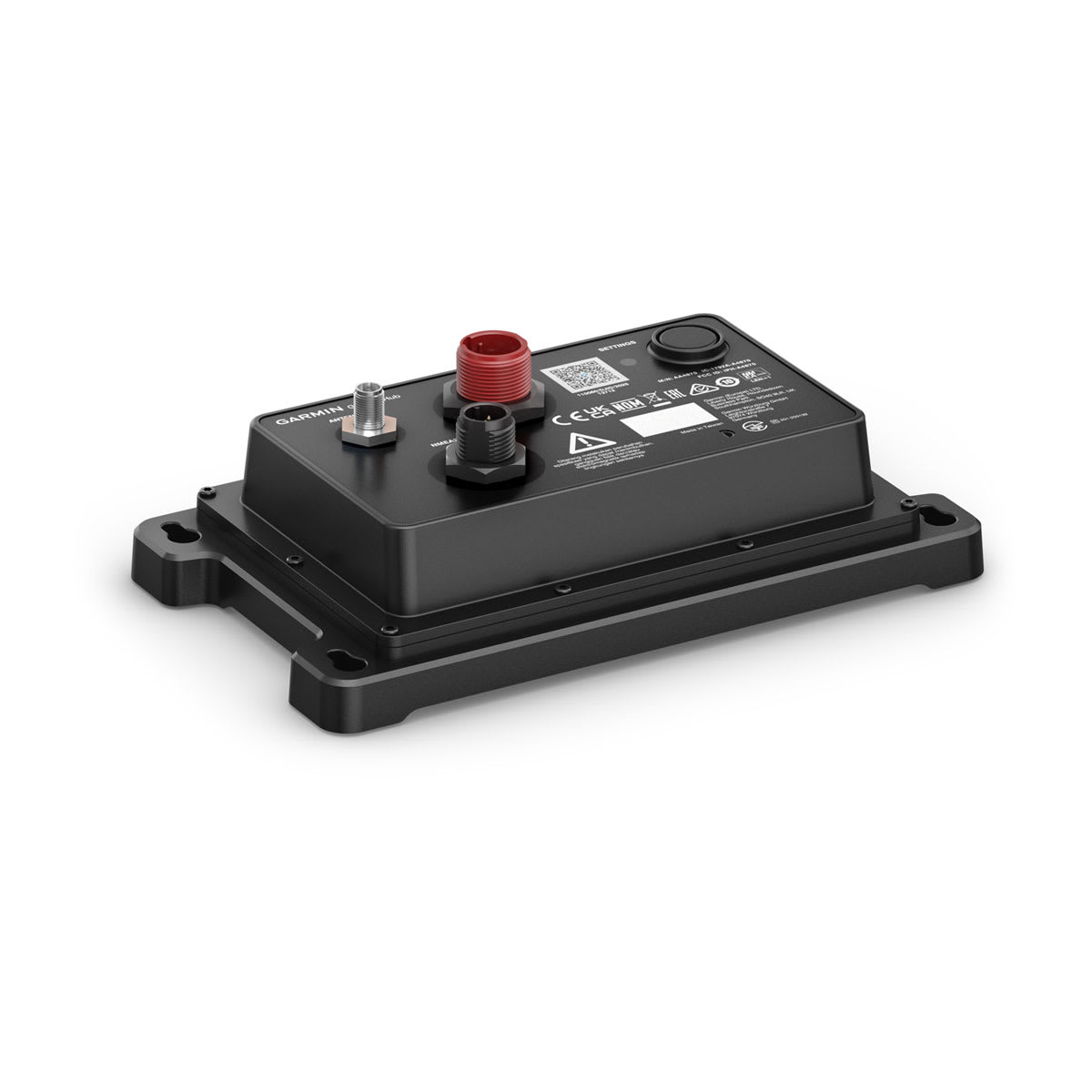 Black electronic module with connectors