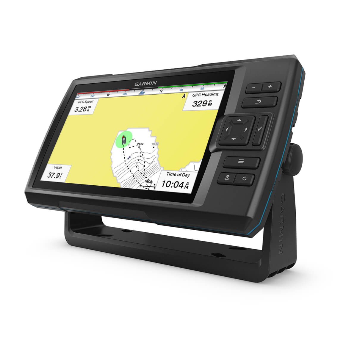 Garmin GPS device with screen displaying