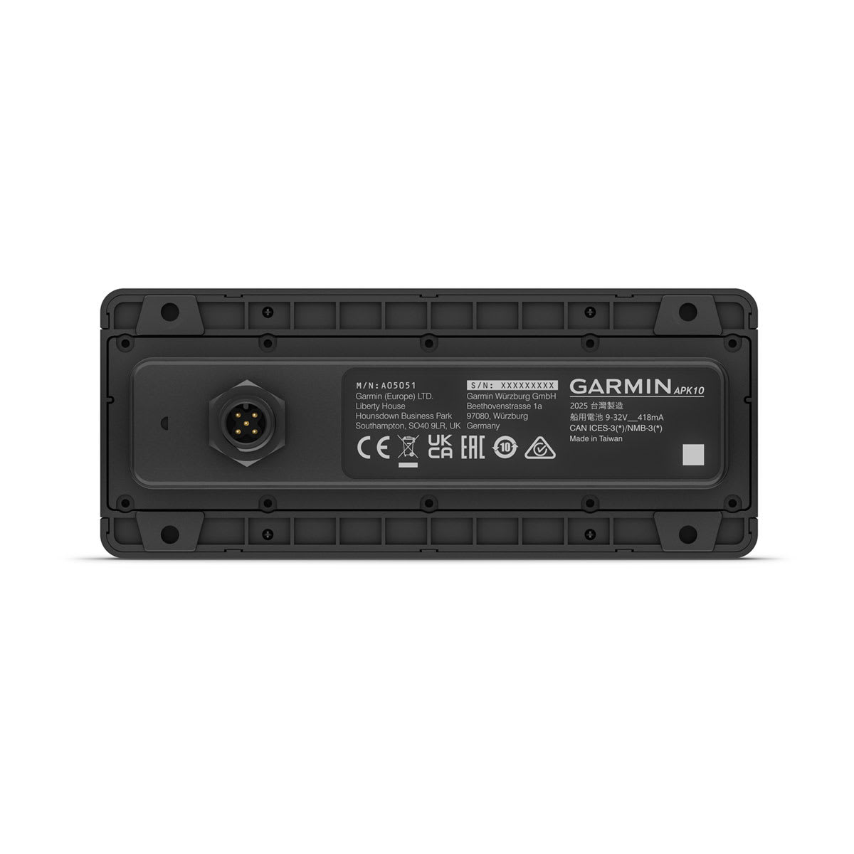 Back view of a Garmin power adapter 