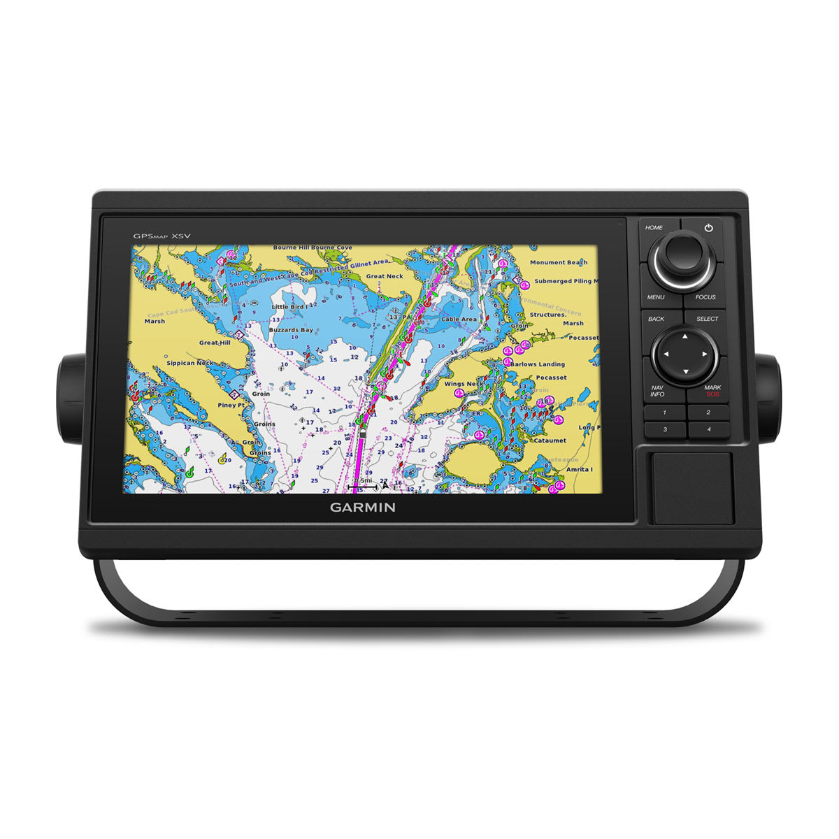Garmin marine chartplotter with map display