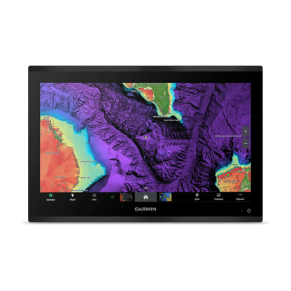 Garmin GPS device displaying a topographic map on a white background