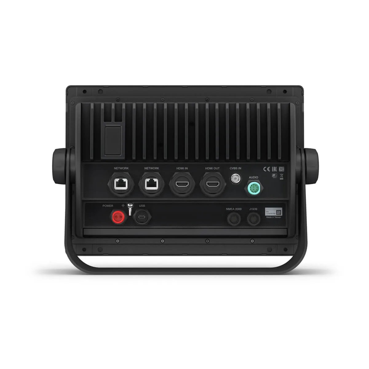 Black electronic device with various ports