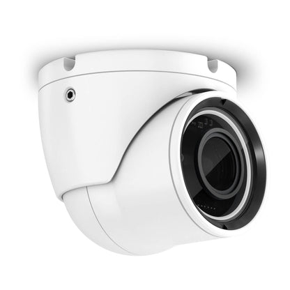 White turret camera (angled lens, IR visible)