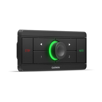 Garmin car audio control panel with green indicator lights 
