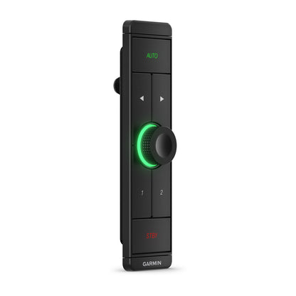 Black Garmin device with green accents