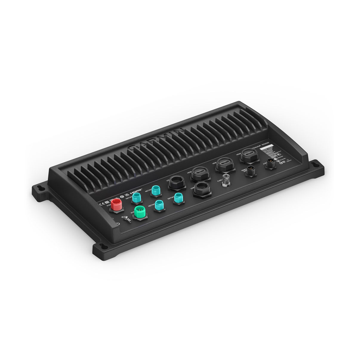 Black electronic control panel with buttons and display
