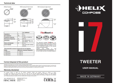 HELIX HIGH-END TWEETER (Ci7 T20FM-SC)