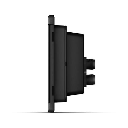 Black electronic device with connectors on a white background