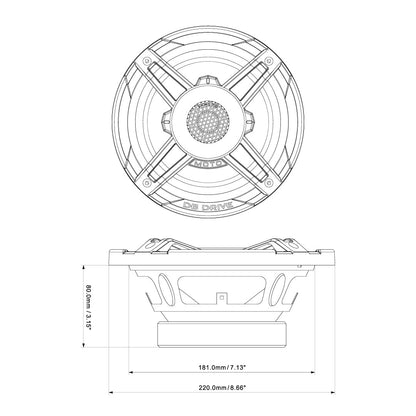 DB Drive WDX8MOTO-G2 : 8 in. Moto 2-Way Motorcycle Loudspeakers