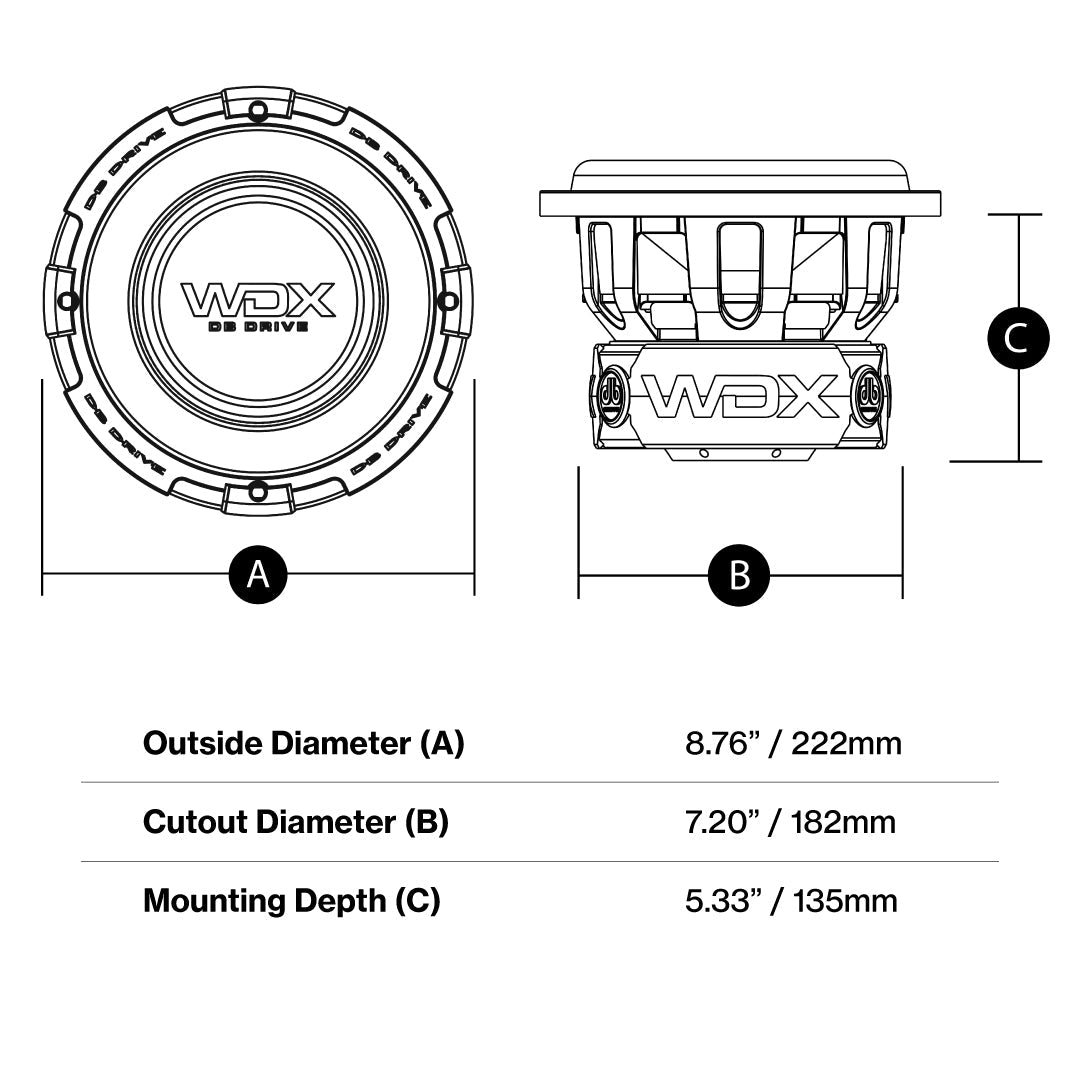 DB Drive WDX8G1.4 : 8 in. Dual 4-Ohm Subwoofer