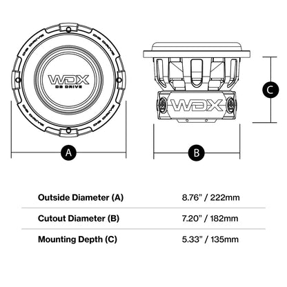 DB Drive WDX8G1.4 : 8 in. Dual 4-Ohm Subwoofer