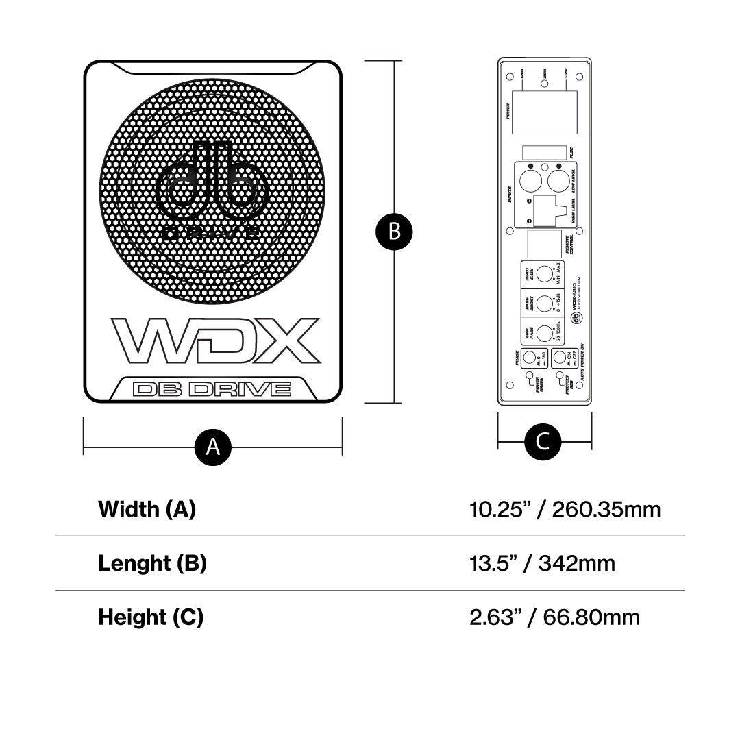 DB Drive WDX-AS10 : WDX 10 in.  Active Subwoofer