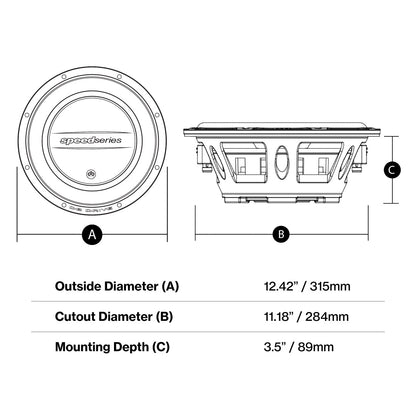 DB Drive SPF12D4 : 12 in.  Dual 4-Ohm Shallow Subwoofer