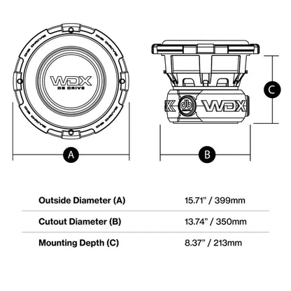 DB Drive WDX15G5.2 : 15" Dual 2-Ohm Subwoofer