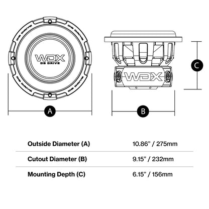 DB Drive WDX10G1.4 : 10 in. Dual 4-Ohm Subwoofer